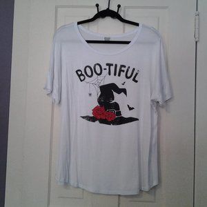 White Halloween Graphic Tee ... Size XL ... NWOT!
